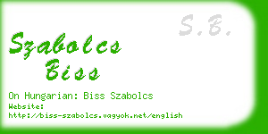 szabolcs biss business card